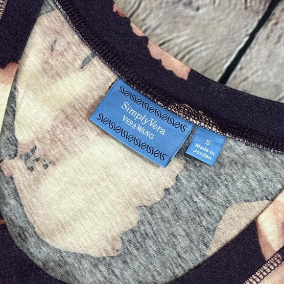 Simply Vera Wang navy with pink floral print. Size small. - Picture 2 of 6